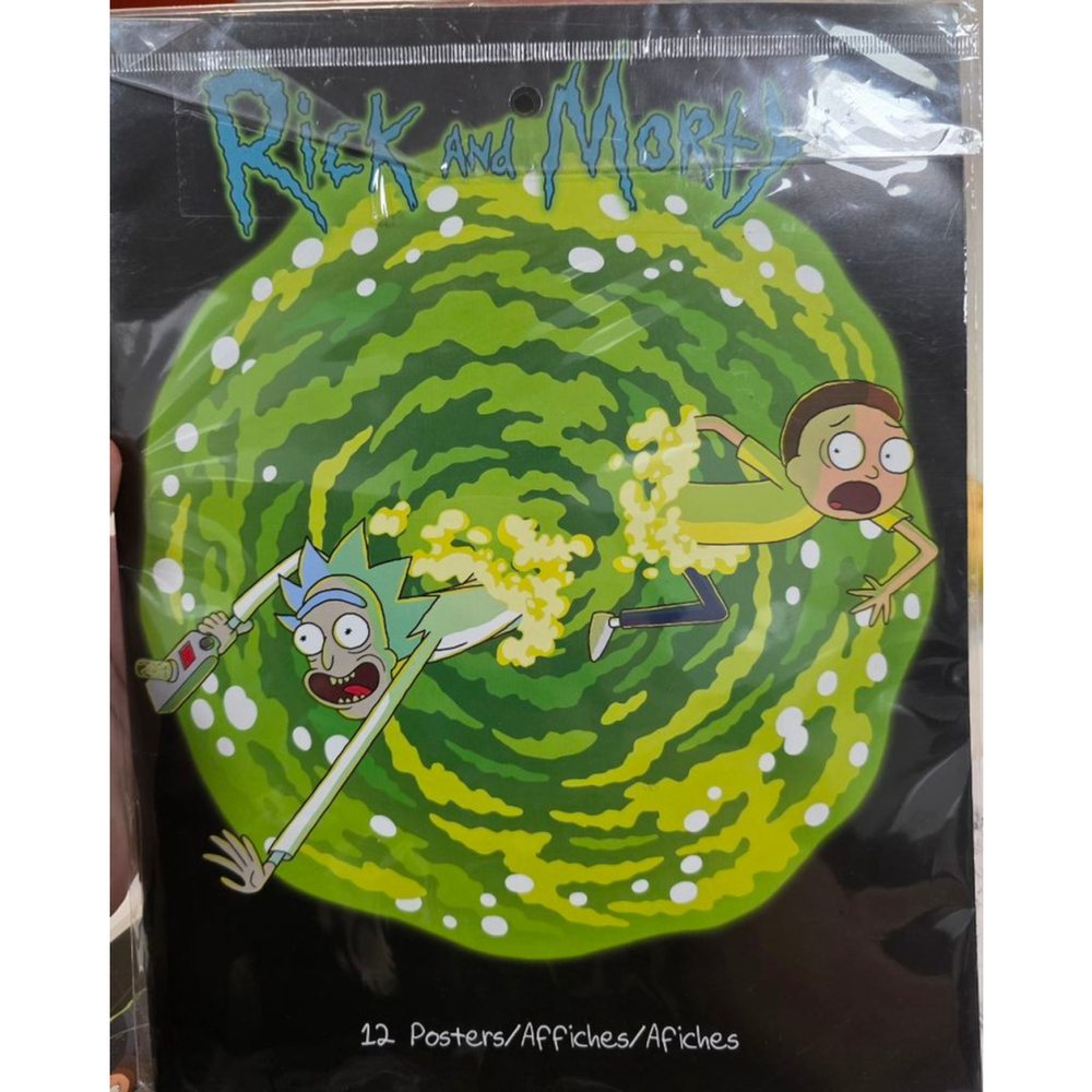 Rick and Morty Black Green Poster Set One‎ Size